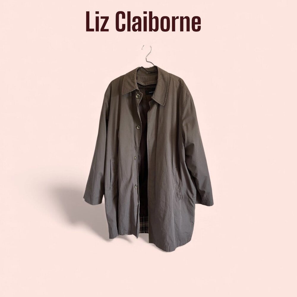 Liz Claiborne Big & Tall XXL Brown Car Coat w/ Thinsulate & Detachable Liner